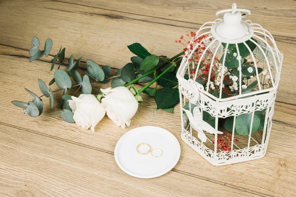 Wedding rings with flowers 23 2148120656